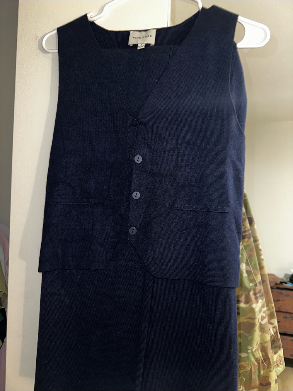 Pink Rose Navy Blue Set